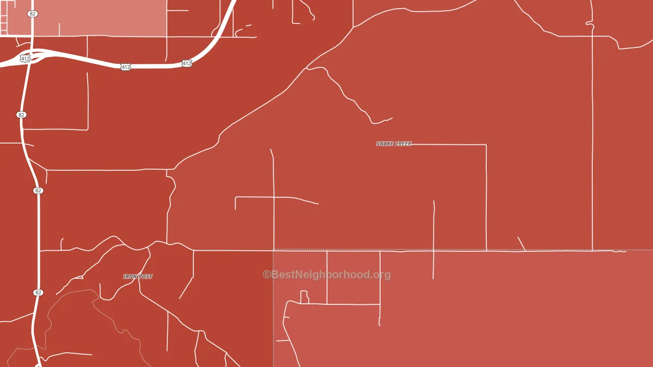 Snake Creek, OK block-group political-lean map