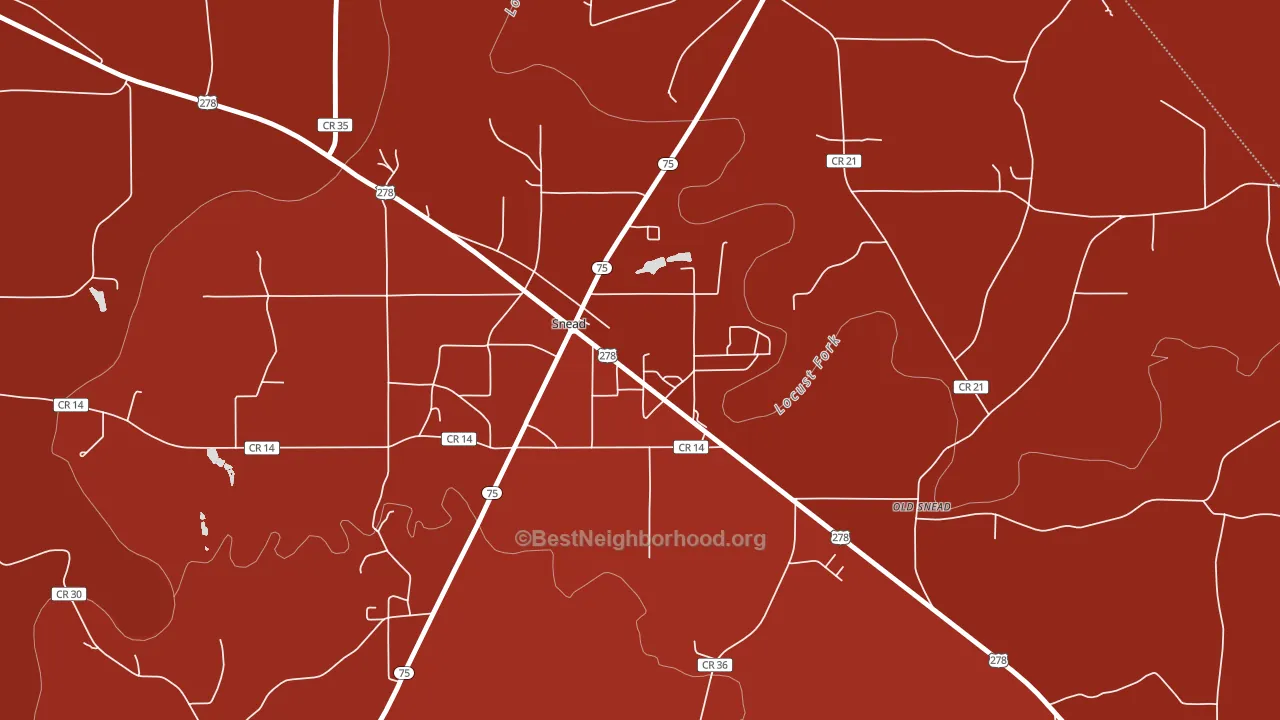 Snead, AL block-group political-lean map