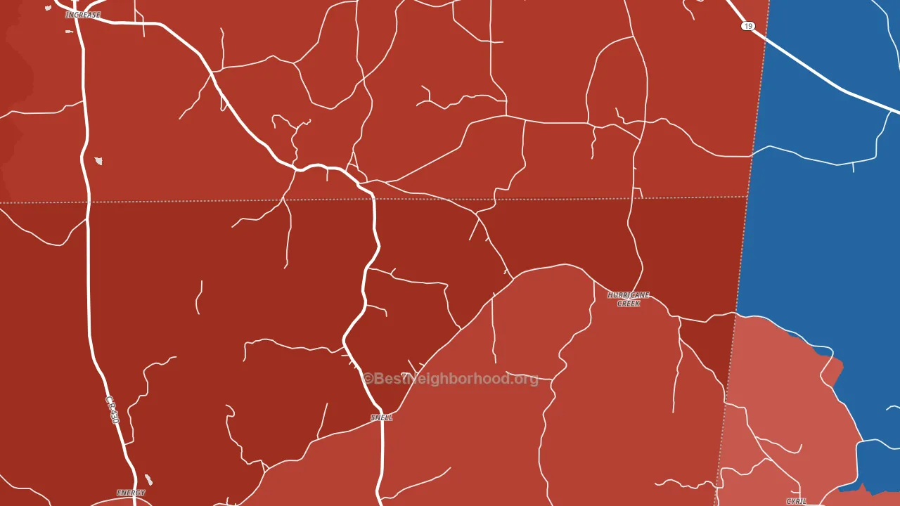 Snell, MS block-group political-lean map