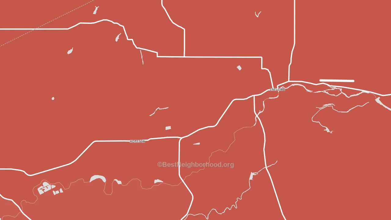 Snelling, CA block-group political-lean map