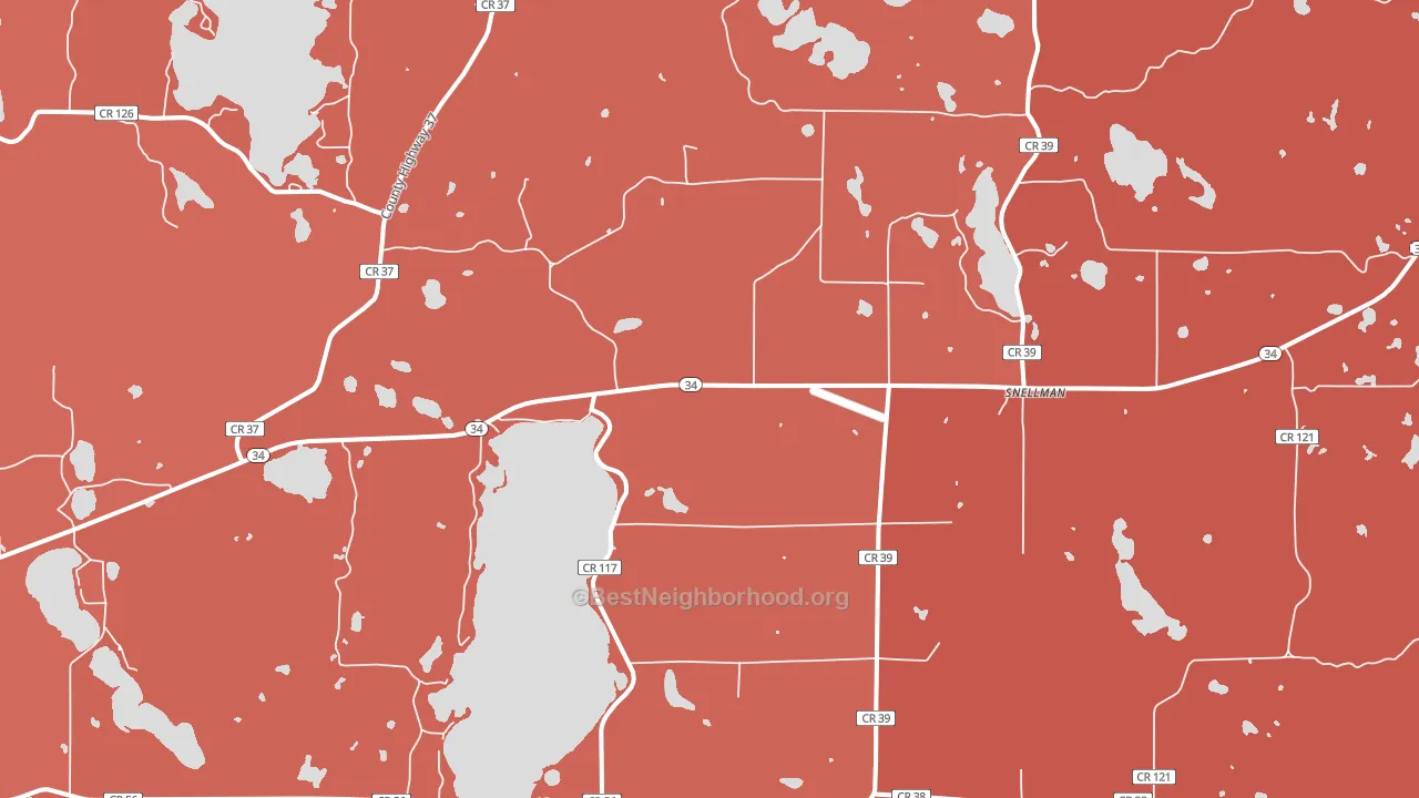 Snellman, MN block-group political-lean map
