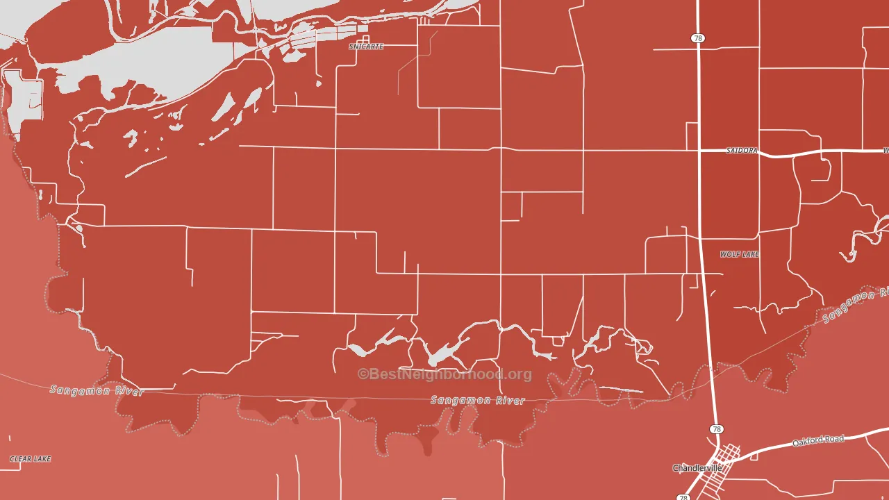 Snicarte, IL block-group political-lean map