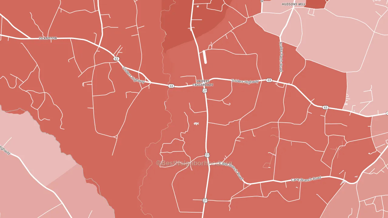 Sniders Crossroads, SC block-group political-lean map