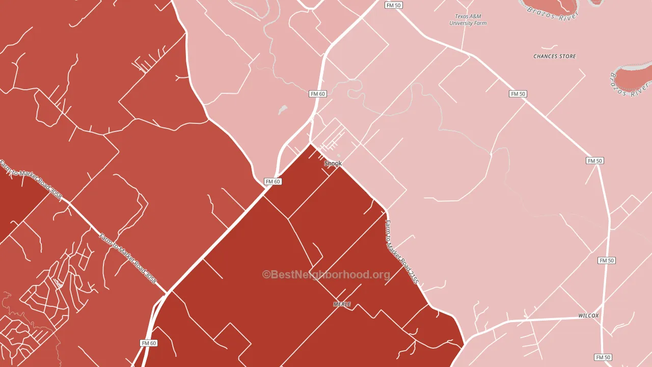 Snook, TX block-group political-lean map