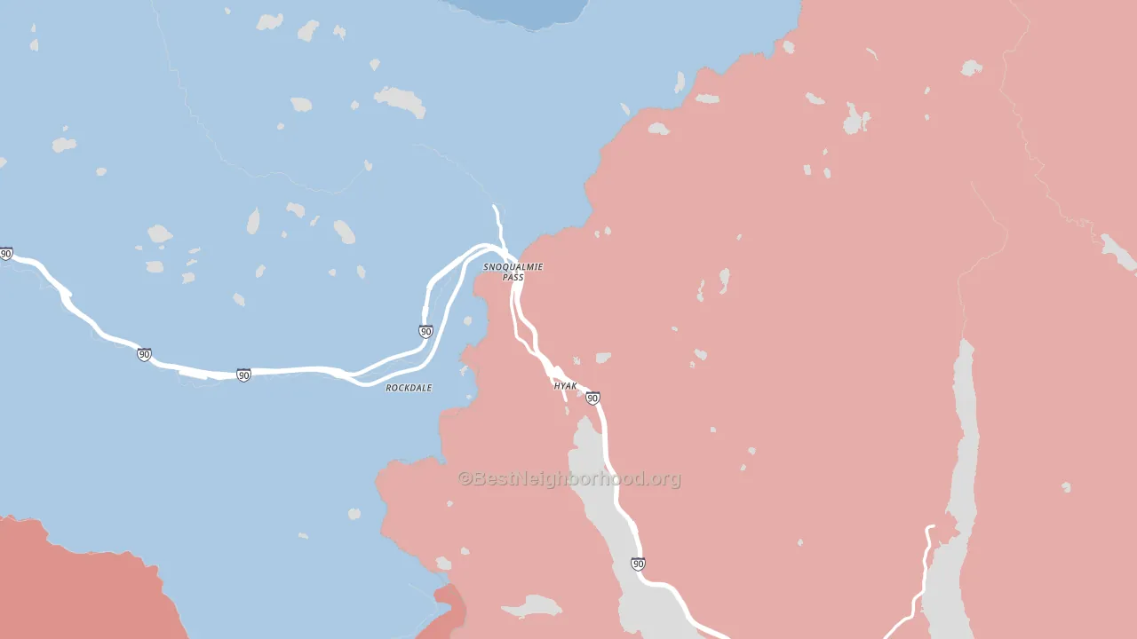 Snoqualmie Pass, WA block-group political-lean map