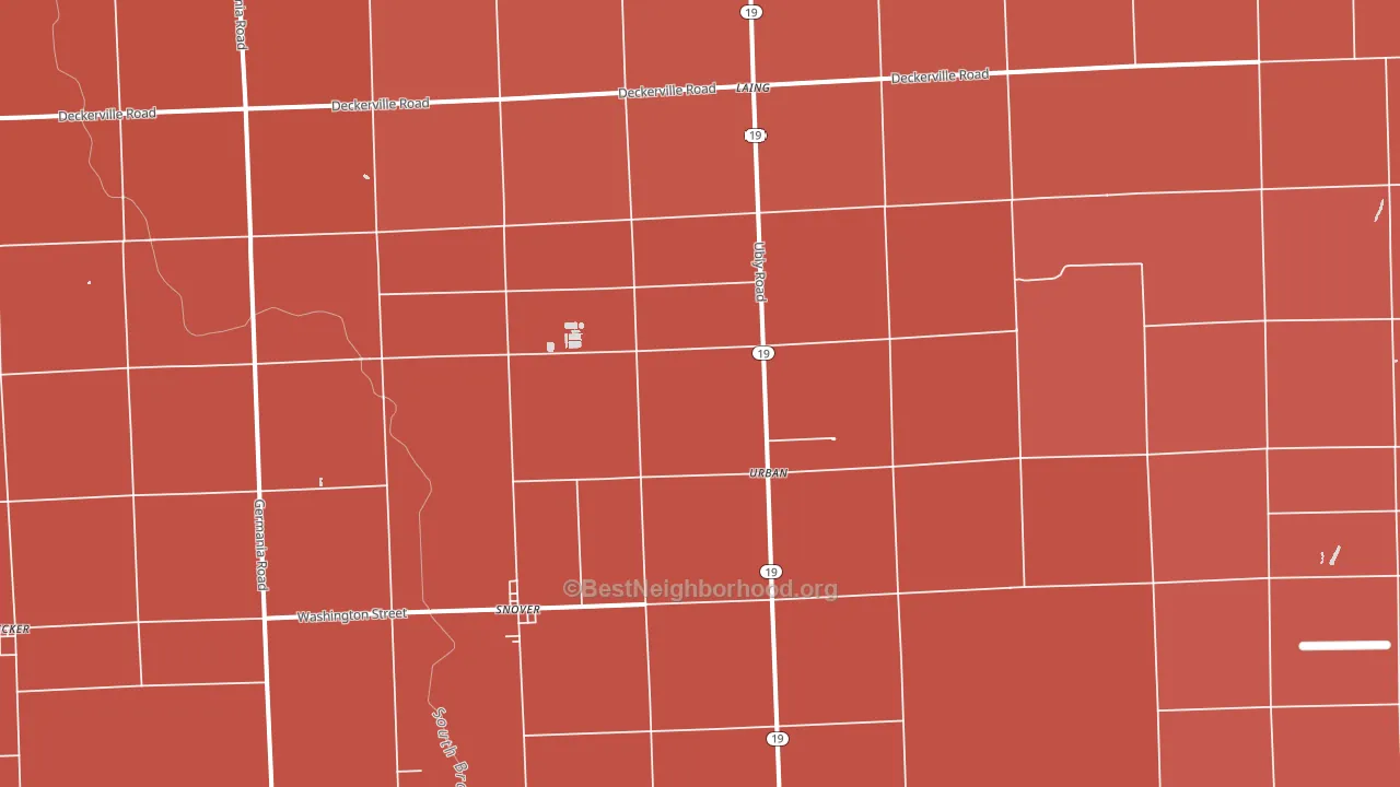 Snover, MI block-group political-lean map