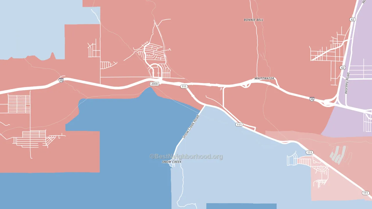 Snow Creek, CA block-group political-lean map