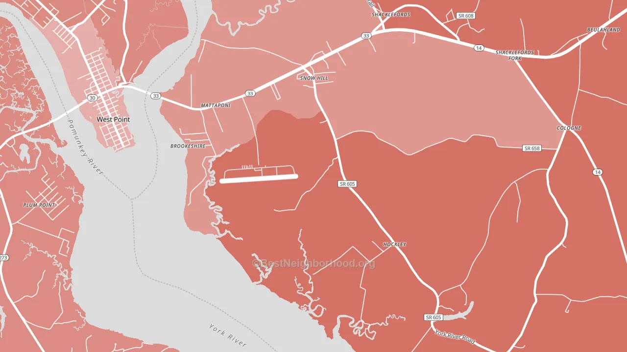 Snow Hill, VA block-group political-lean map