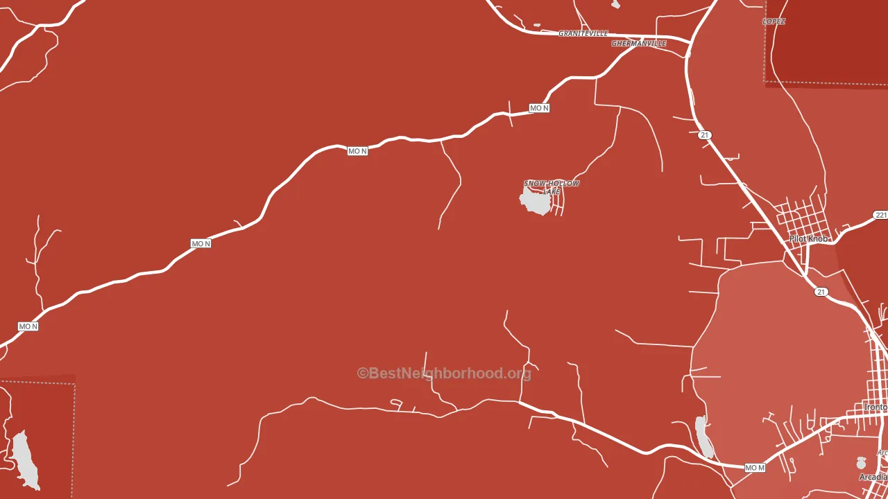 Snow Hollow Lake, MO block-group political-lean map