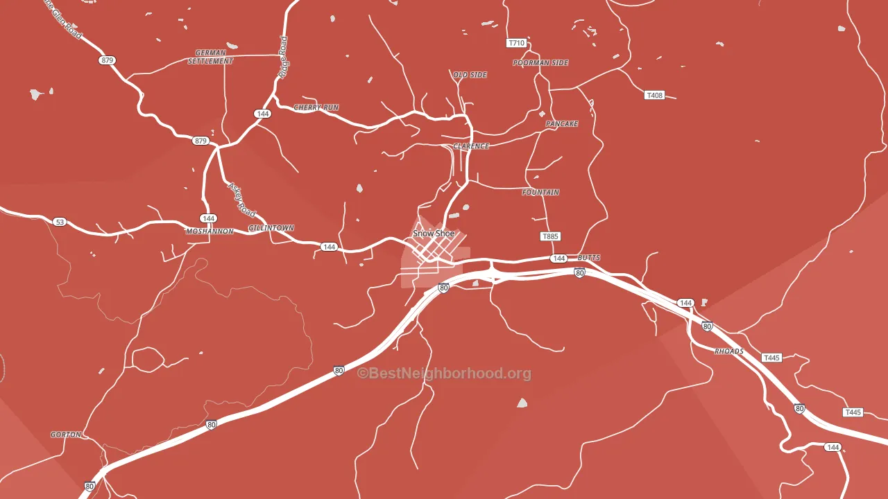 Snow Shoe, PA block-group political-lean map