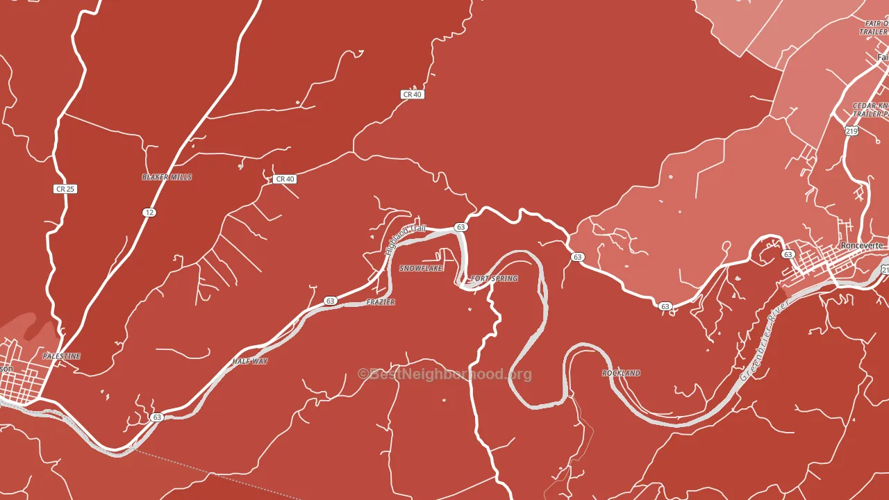 Snowflake, WV block-group political-lean map