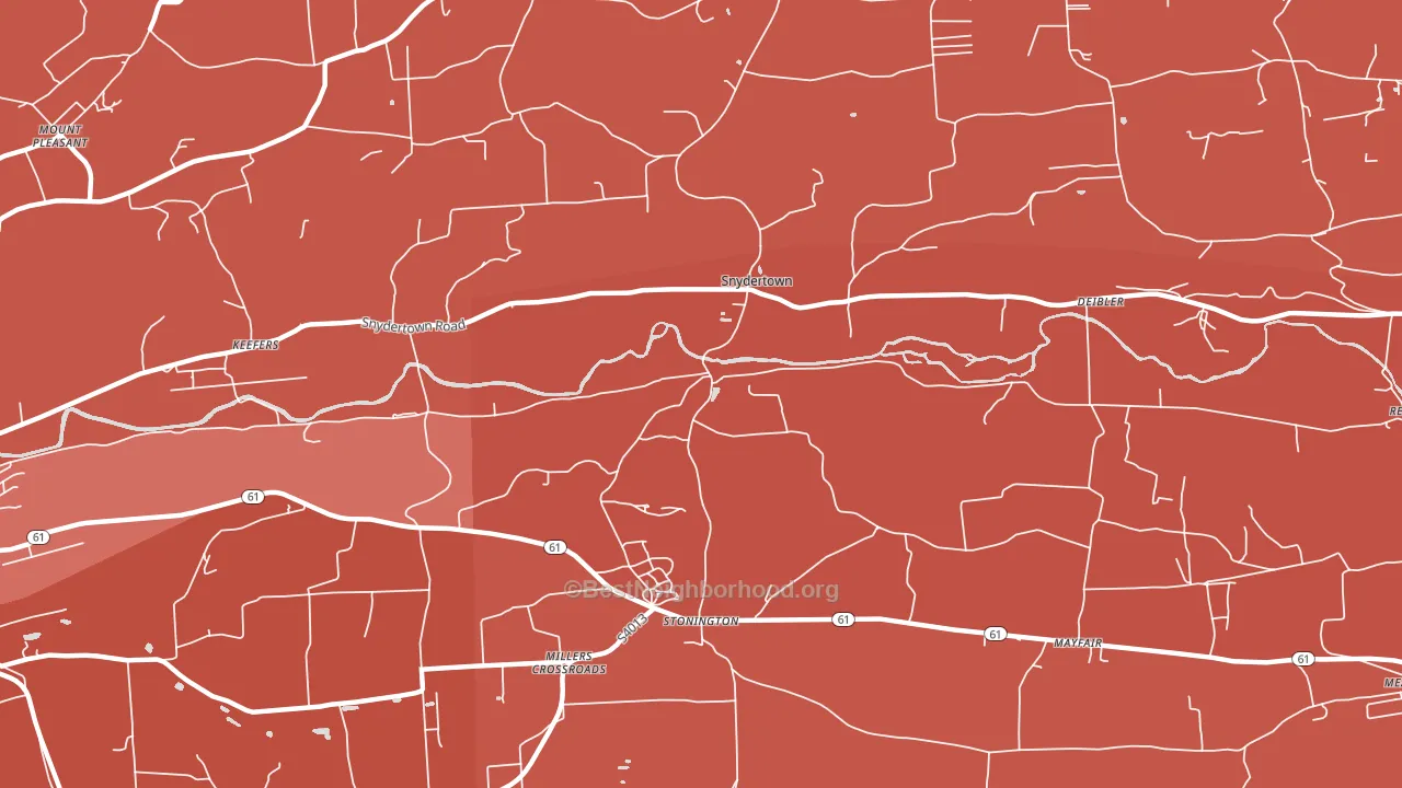 Snydertown, PA block-group political-lean map