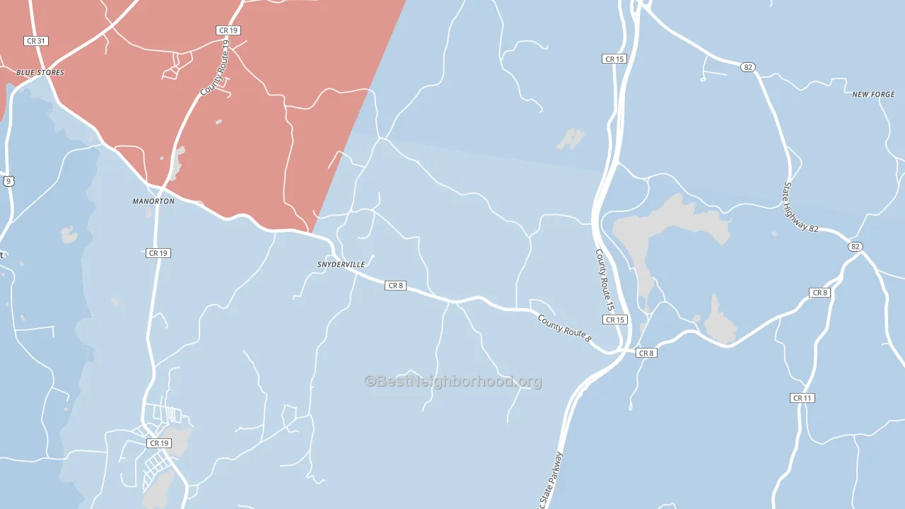 Snyderville, NY block-group political-lean map