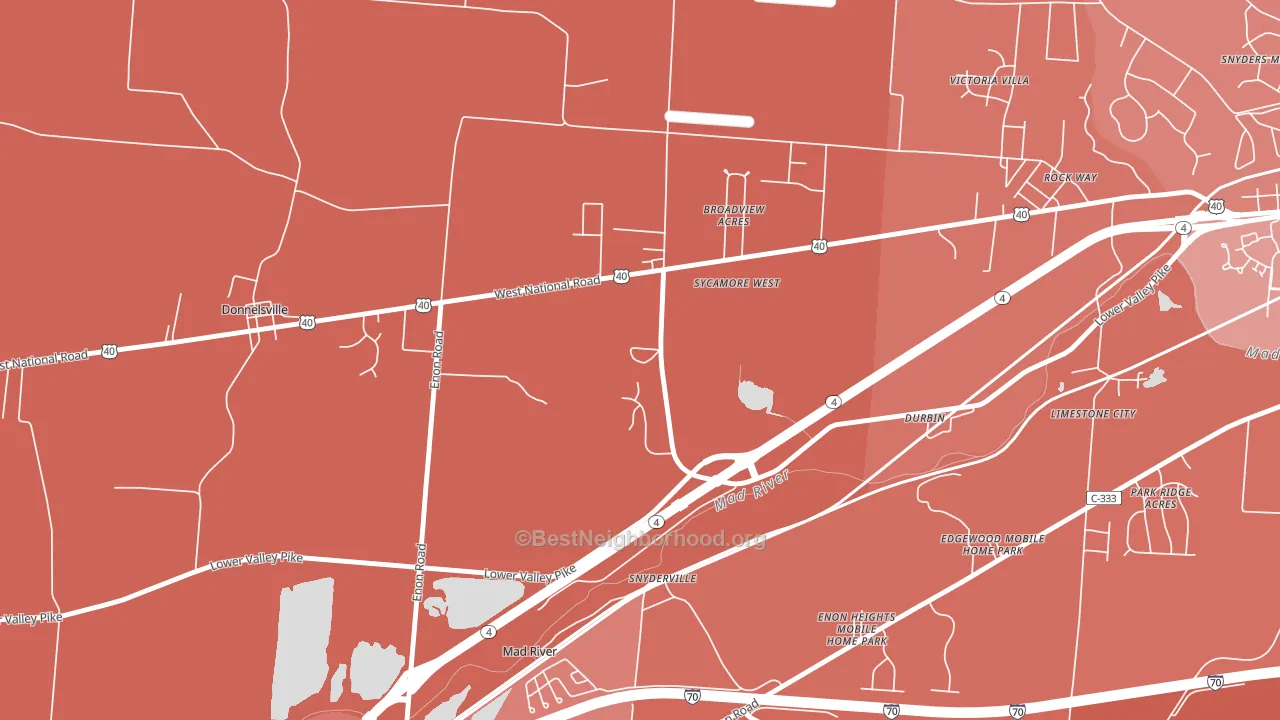 Snyderville, OH block-group political-lean map