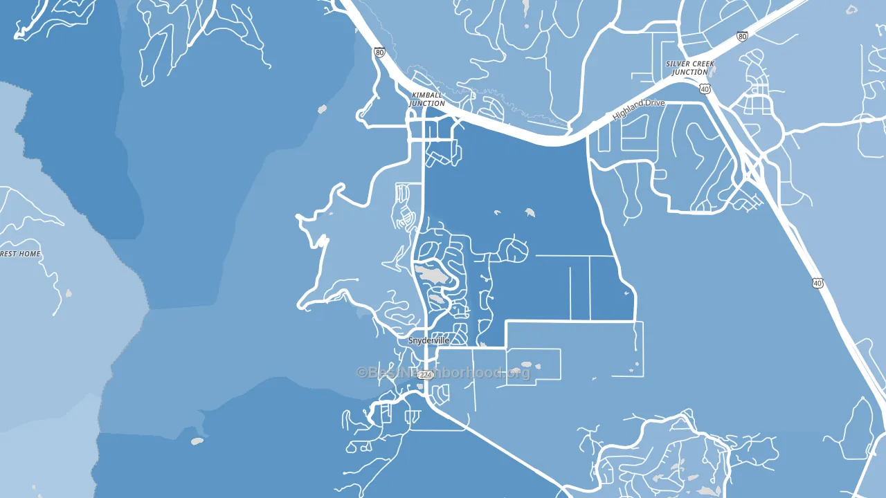 Snyderville, UT block-group political-lean map