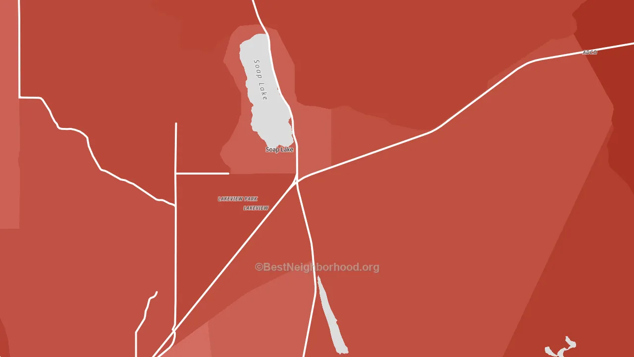 Soap Lake, WA block-group political-lean map
