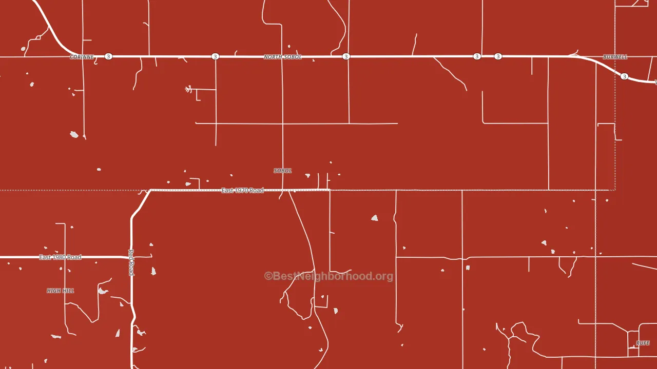 Sobol, OK block-group political-lean map