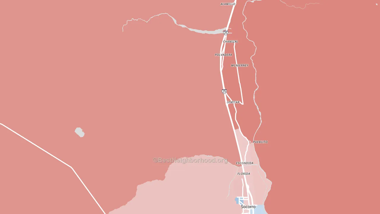 Socorro County, NM block-group political-lean map