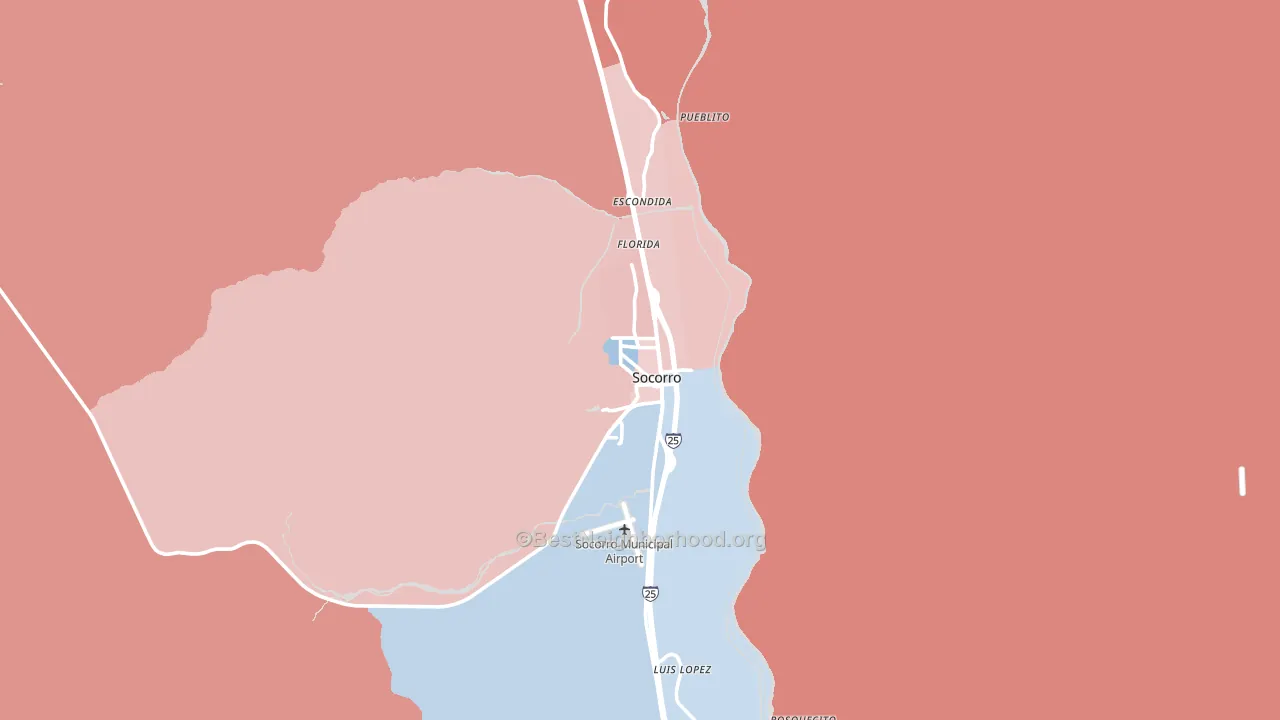 Socorro, NM block-group political-lean map