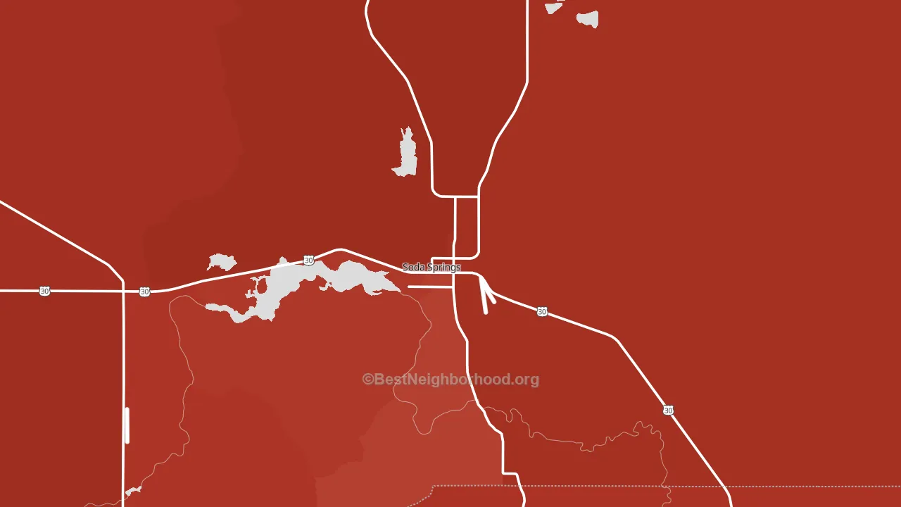 Soda Springs, ID block-group political-lean map