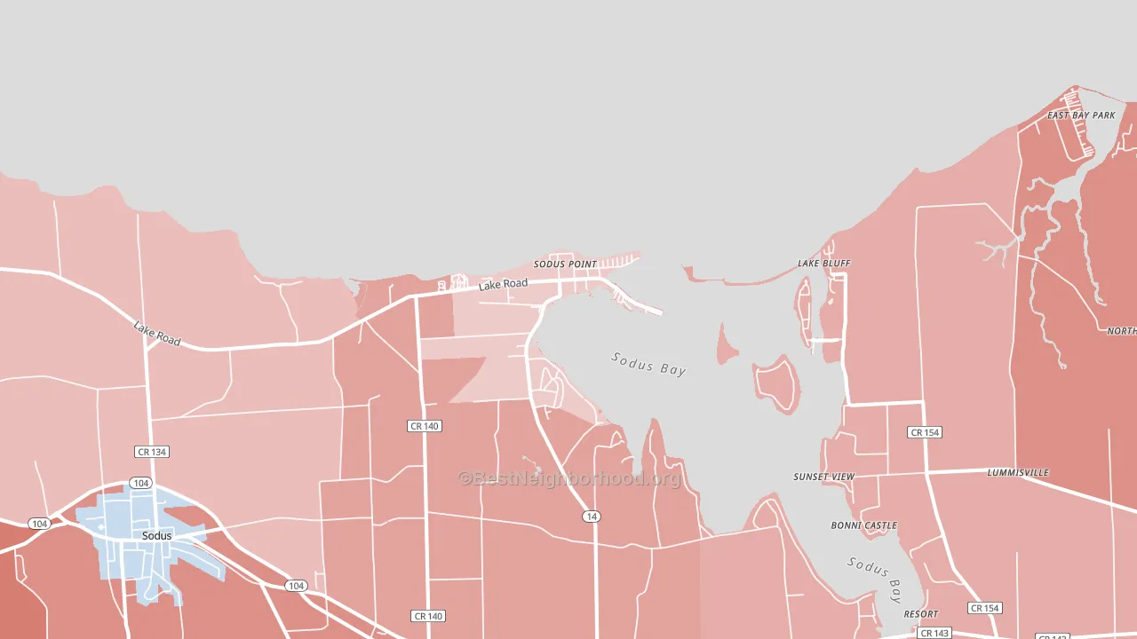 Sodus Point, NY block-group political-lean map