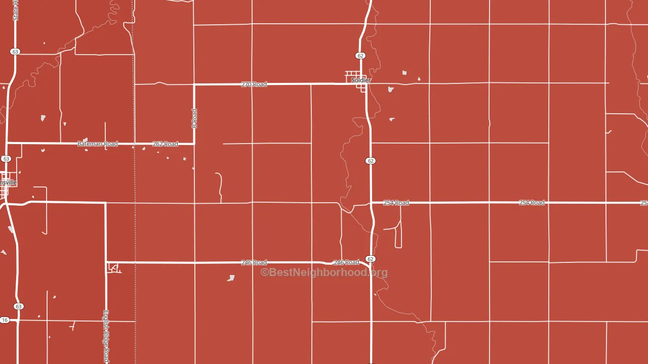 Soldier, KS block-group political-lean map