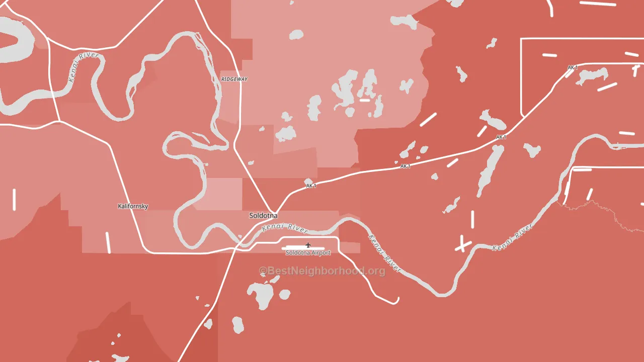 Soldotna, AK block-group political-lean map