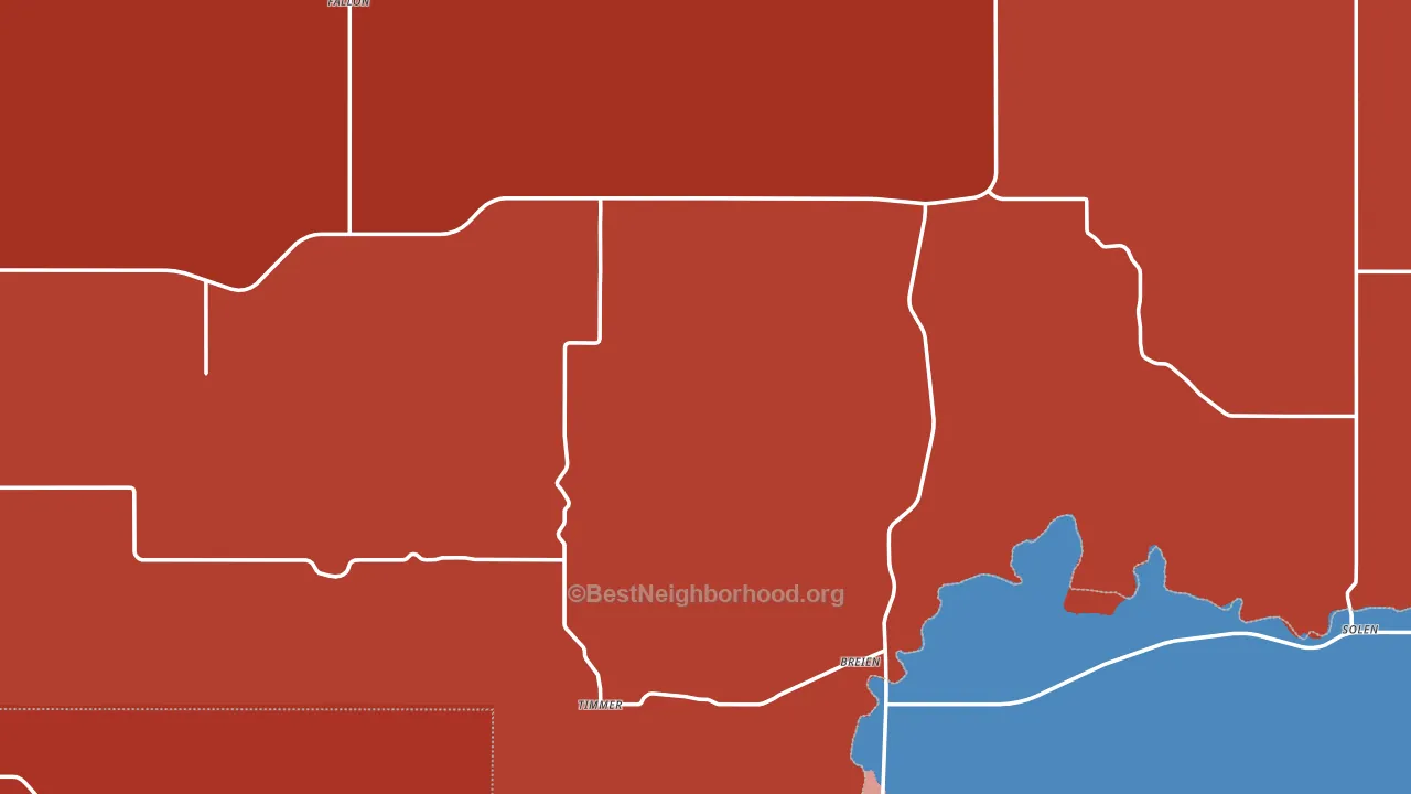 Solen, ND block-group political-lean map