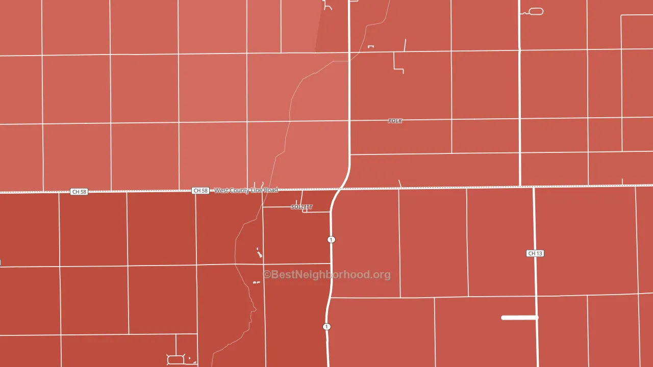 Sollitt, IL block-group political-lean map
