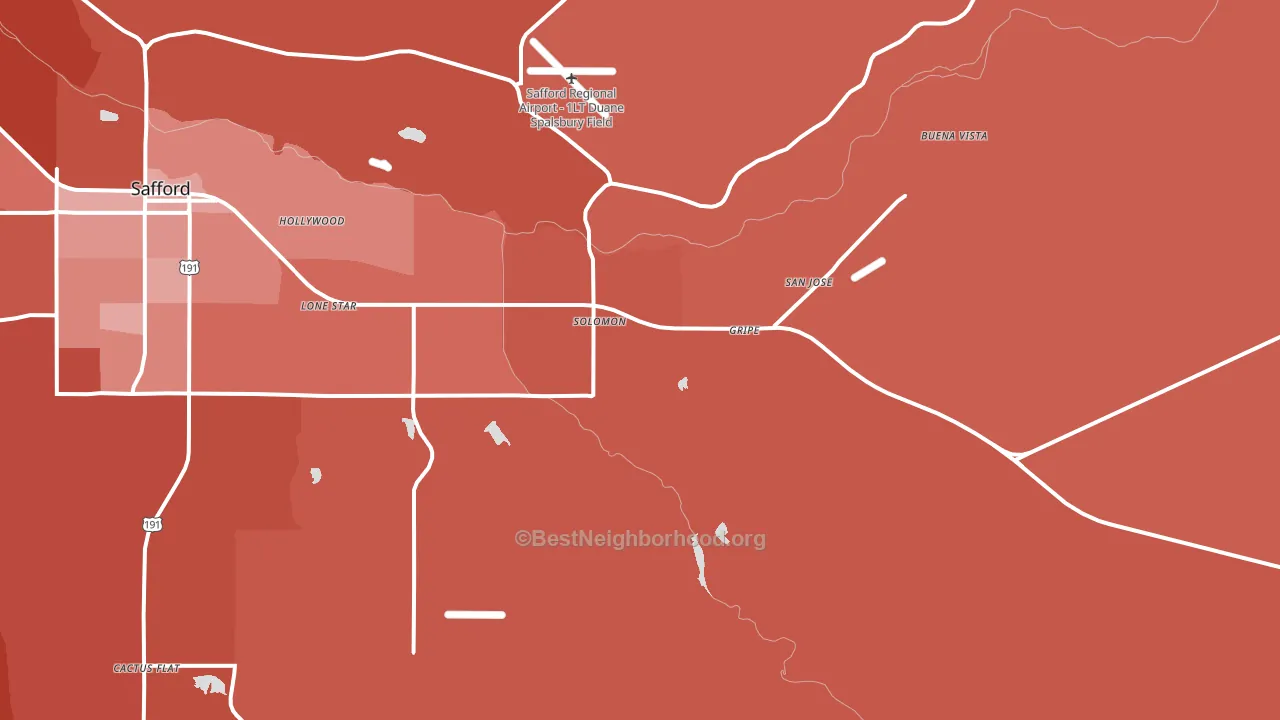 Solomon, AZ block-group political-lean map