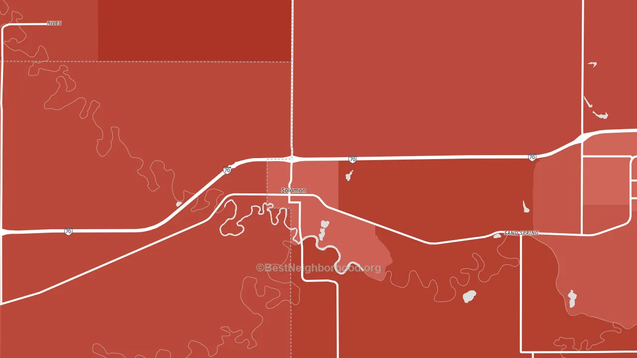 Solomon, KS block-group political-lean map