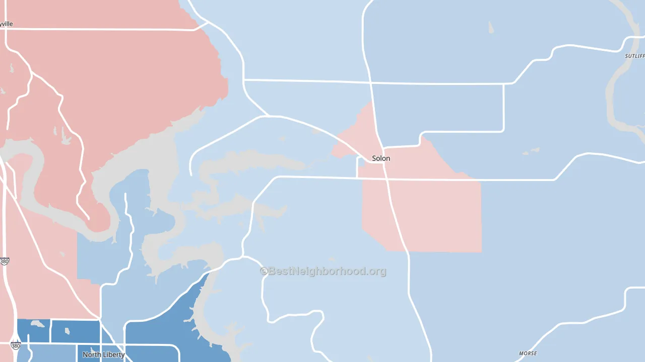 Solon, IA block-group political-lean map