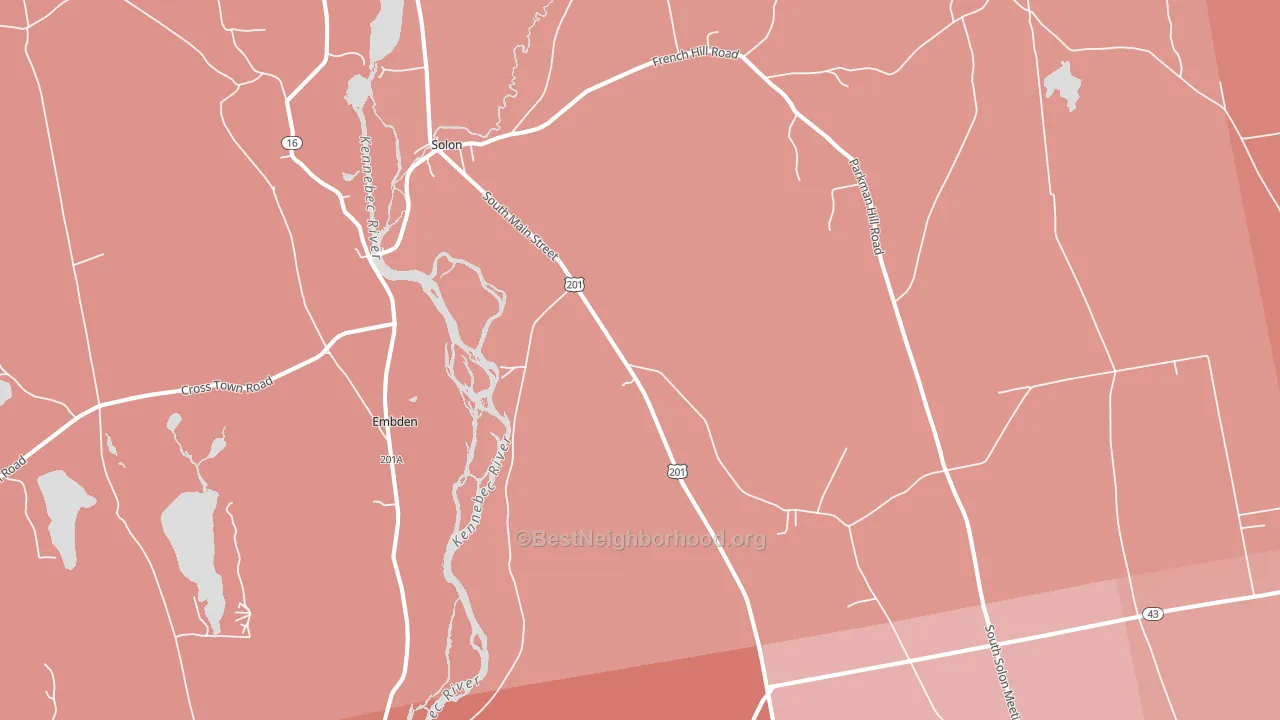 Solon, ME block-group political-lean map