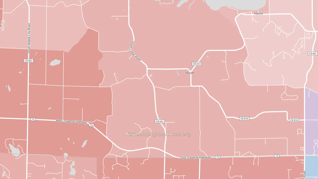 Solon, MI block-group political-lean map
