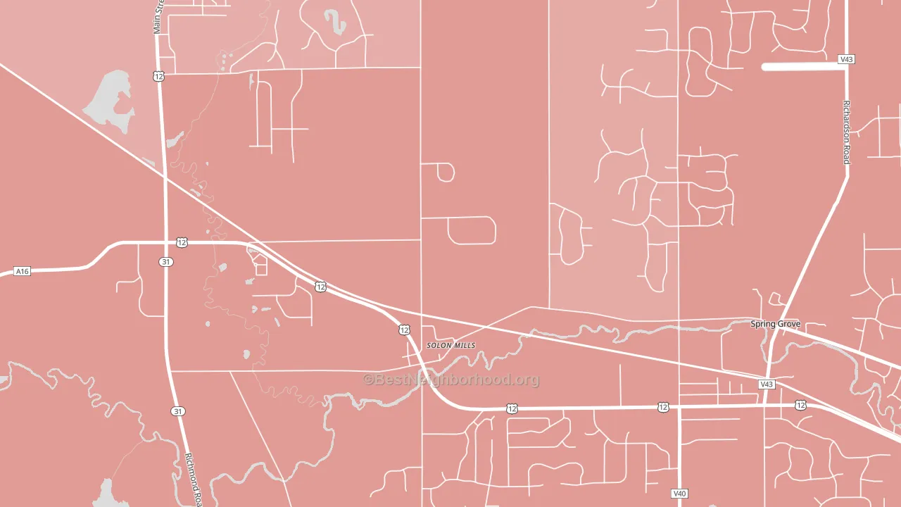 Solon Mills, IL block-group political-lean map