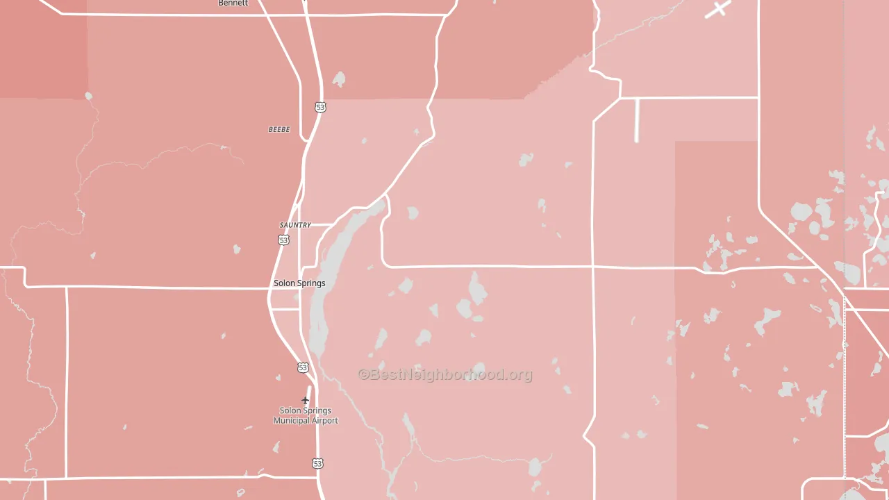 Solon Springs, WI block-group political-lean map