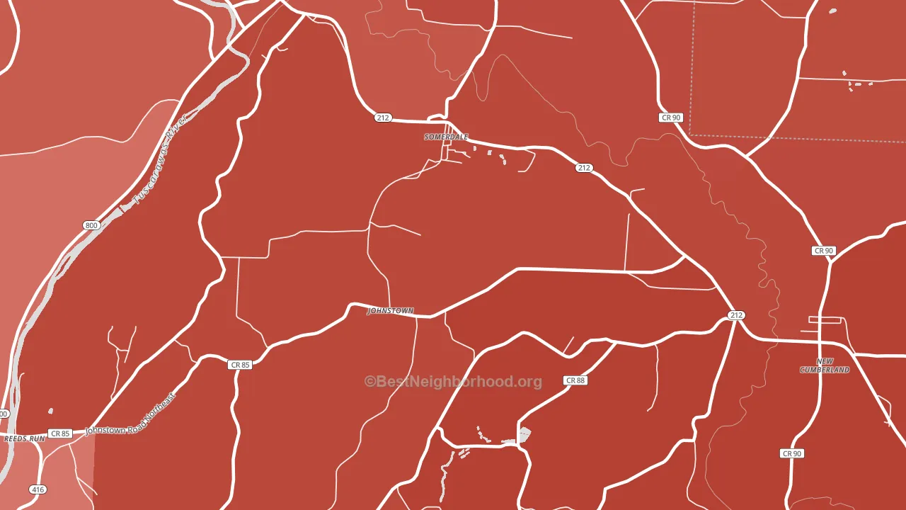 Somerdale, OH block-group political-lean map
