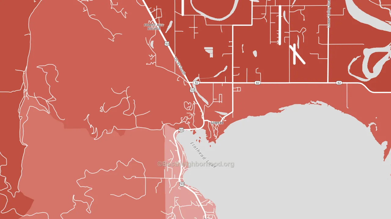 Somers, MT block-group political-lean map