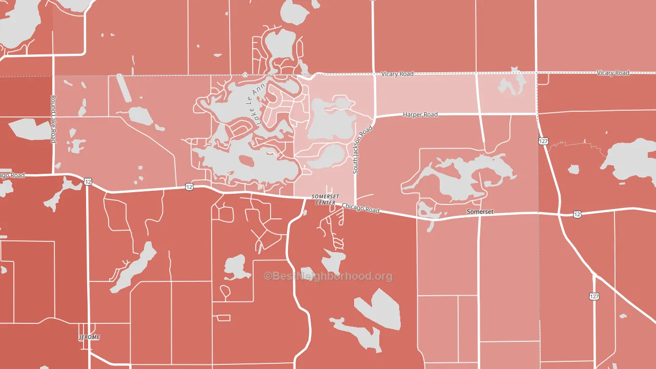 Somerset Center, MI block-group political-lean map