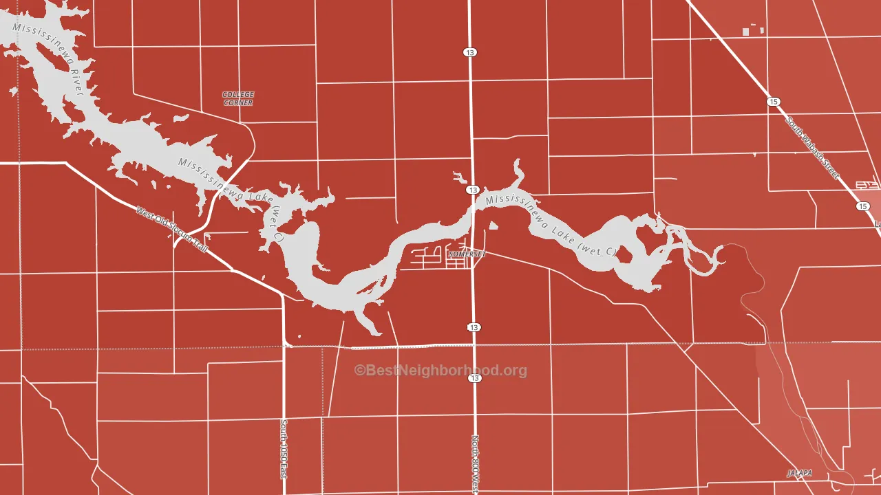 Somerset, IN block-group political-lean map
