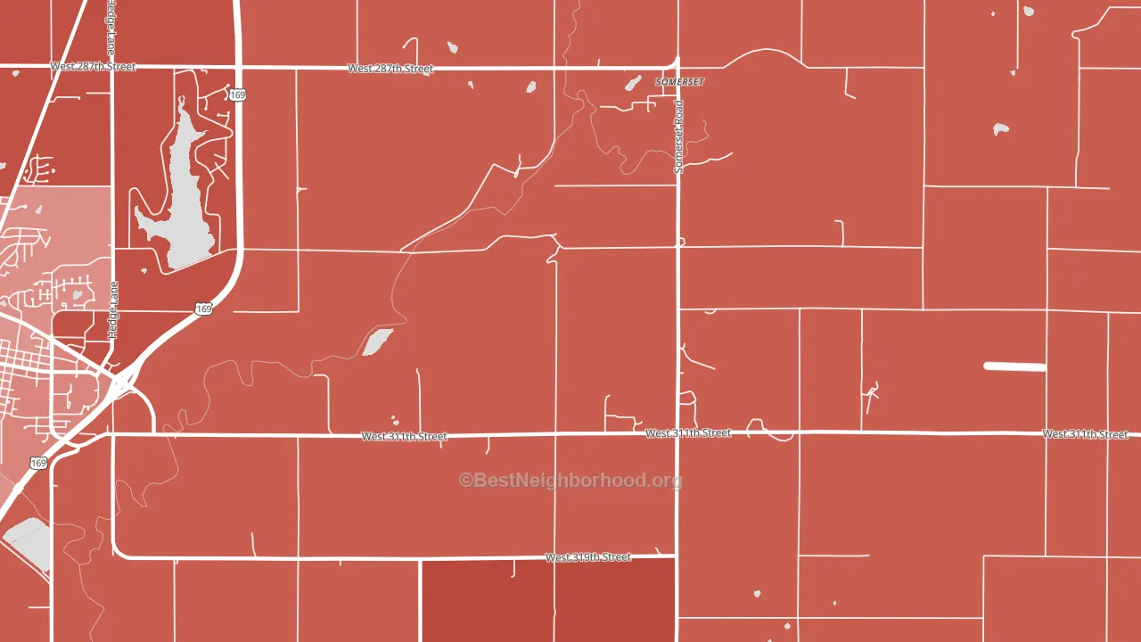 Somerset, KS block-group political-lean map