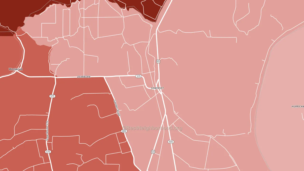 Somerset, LA block-group political-lean map