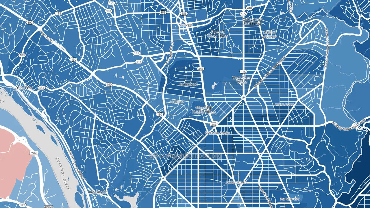 Somerset, MD block-group political-lean map
