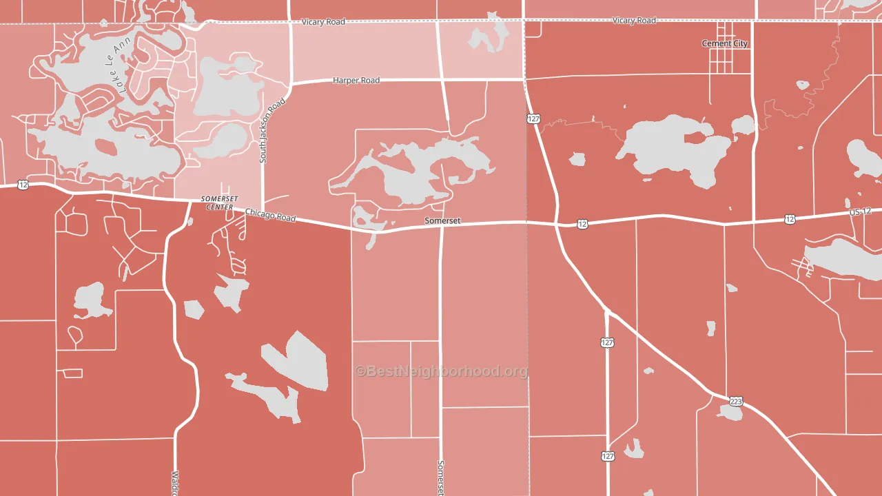 Somerset, MI block-group political-lean map