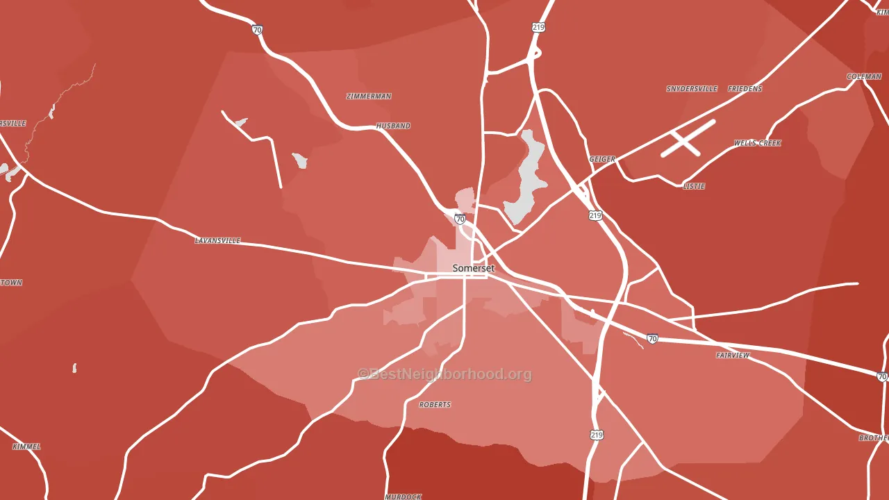 Somerset, PA block-group political-lean map