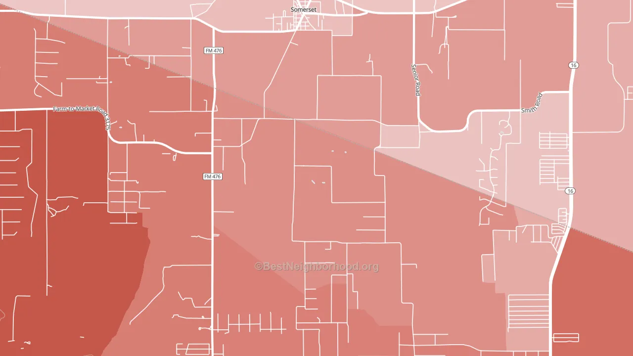 Somerset, TX block-group political-lean map