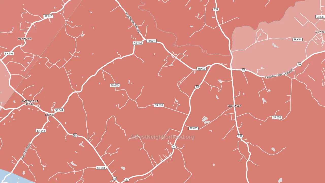 Somerset, VA block-group political-lean map