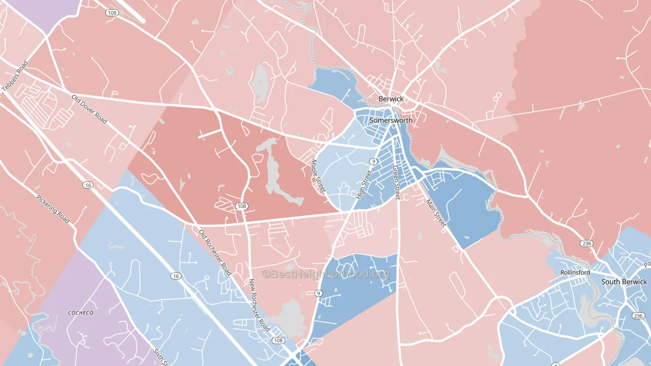 Somersworth, NH block-group political-lean map