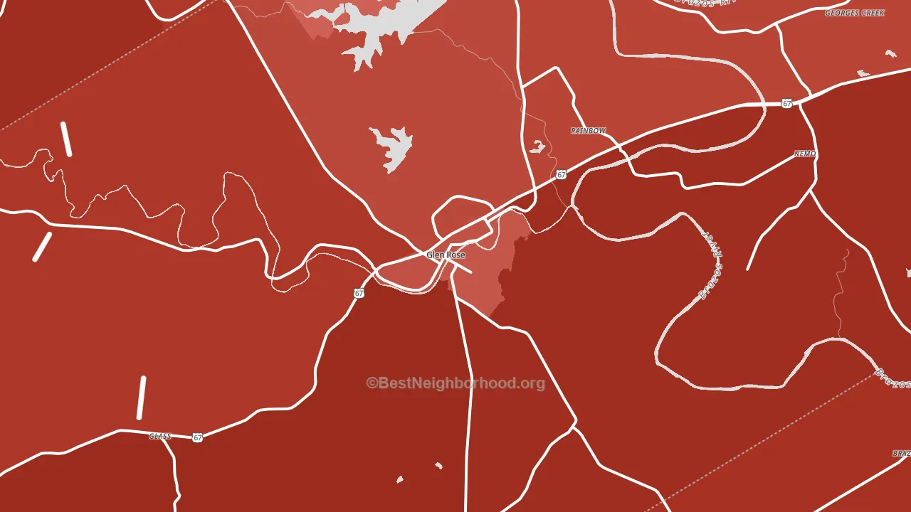 Somervell County, TX block-group political-lean map