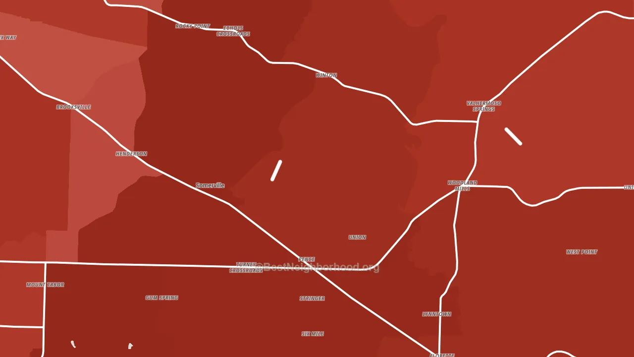 Somerville, AL block-group political-lean map